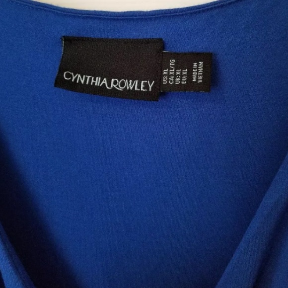 Cynthia Rowley Blue V-Neck Dress XL pockets - Picture 2 of 4
